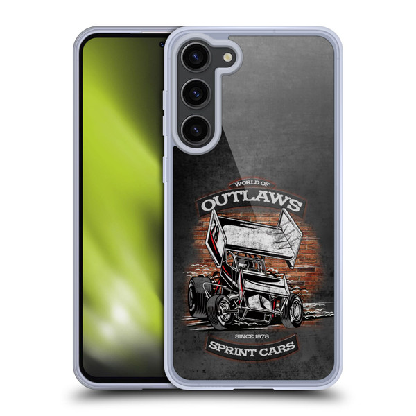 World of Outlaws Western Graphics Brickyard Sprint Car Soft Gel Case for Samsung Galaxy S23+ 5G