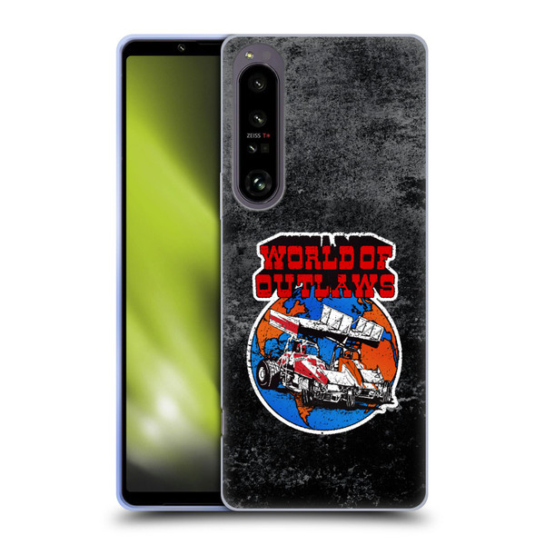 World of Outlaws Western Graphics Distressed Sprint Car Logo Soft Gel Case for Sony Xperia 1 IV