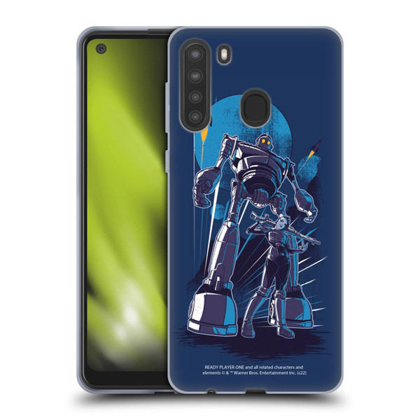 Ready Player One Graphics Iron Giant Soft Gel Case for Samsung Galaxy A21 (2020)