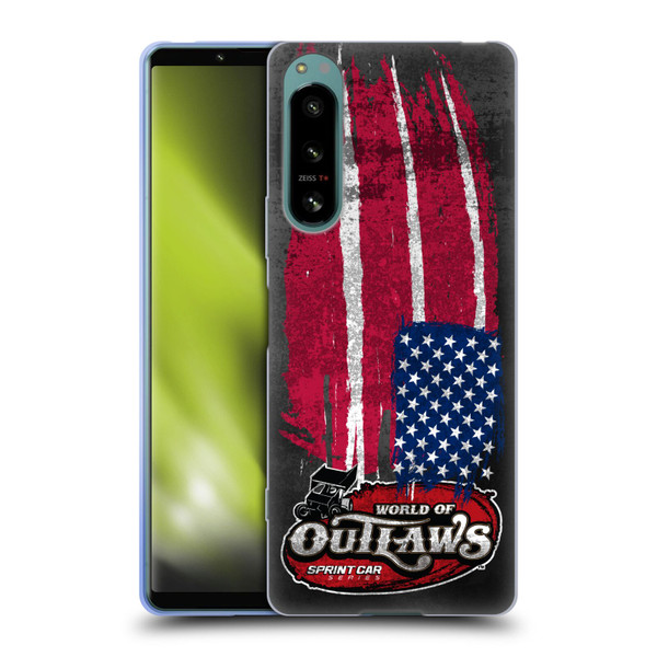 World of Outlaws Western Graphics US Flag Distressed Soft Gel Case for Sony Xperia 5 IV