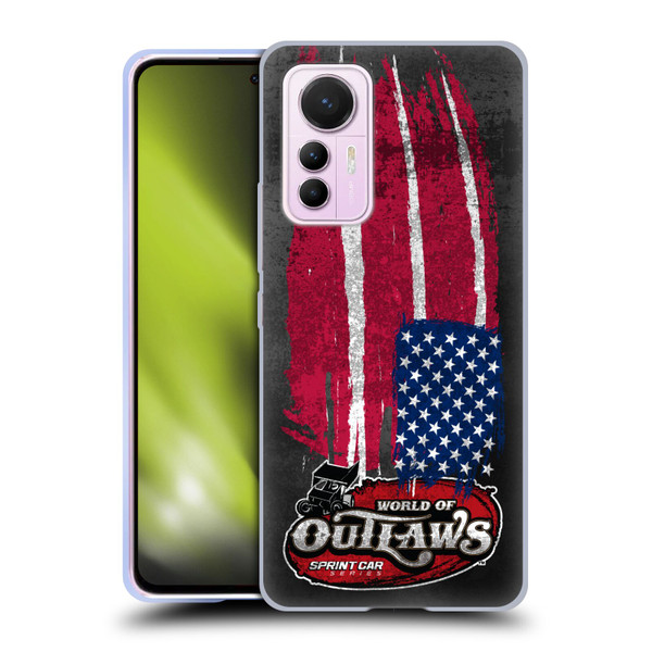 World of Outlaws Western Graphics US Flag Distressed Soft Gel Case for Xiaomi 12 Lite