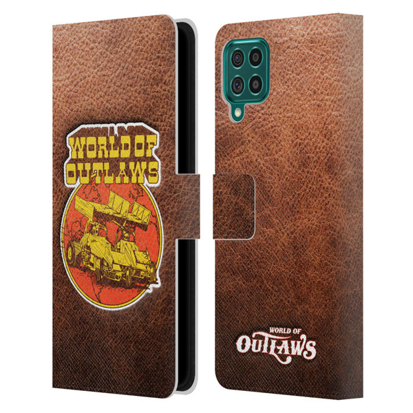 World of Outlaws Western Graphics Sprint Car Leather Print Leather Book Wallet Case Cover For Samsung Galaxy F62 (2021)