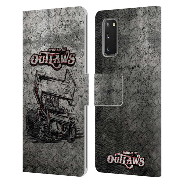 World of Outlaws Western Graphics Sprint Car Leather Book Wallet Case Cover For Samsung Galaxy S20 / S20 5G