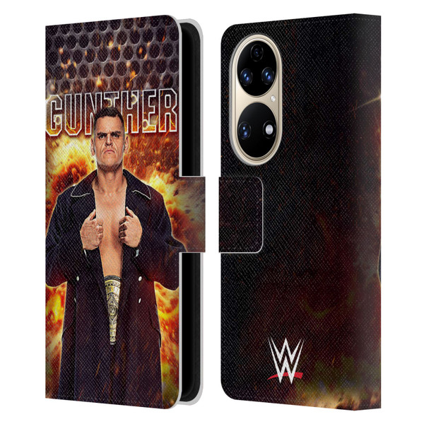 WWE Gunther Portrait Leather Book Wallet Case Cover For Huawei P50