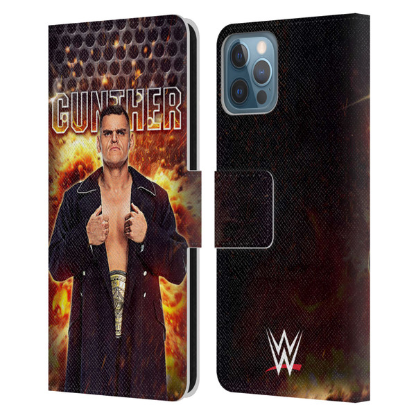 WWE Gunther Portrait Leather Book Wallet Case Cover For Apple iPhone 12 / iPhone 12 Pro