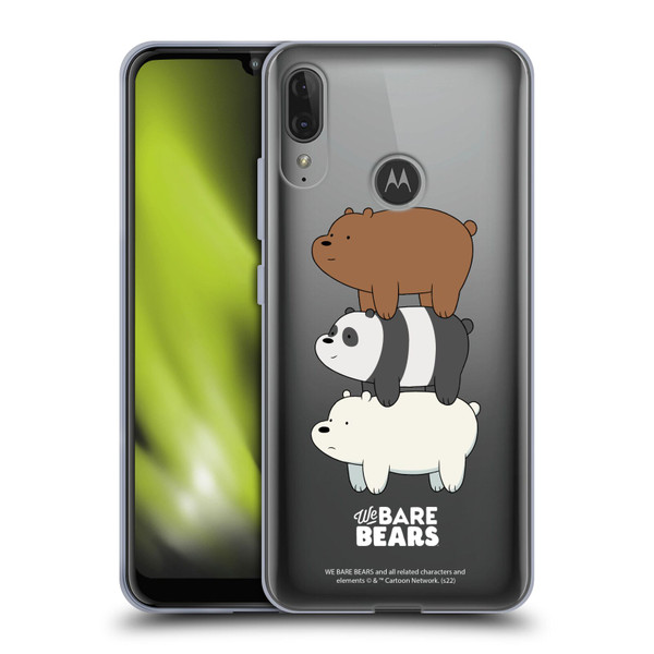 We Bare Bears Character Art Group 3 Soft Gel Case for Motorola Moto E6 Plus