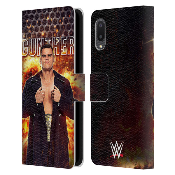 WWE Gunther Portrait Leather Book Wallet Case Cover For Samsung Galaxy A02/M02 (2021)