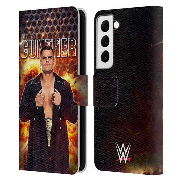 WWE Gunther Portrait Leather Book Wallet Case Cover For Samsung Galaxy S22 5G