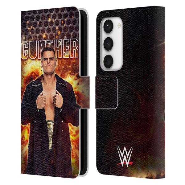 WWE Gunther Portrait Leather Book Wallet Case Cover For Samsung Galaxy S23 5G