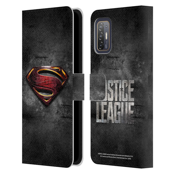 Justice League Movie Superman Logo Art Man Of Steel Leather Book Wallet Case Cover For HTC Desire 21 Pro 5G