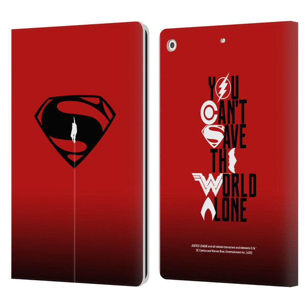 Justice League Movie Superman Logo Art Red And Black Flight Leather Book Wallet Case Cover For Apple iPad 10.2 2019/2020/2021
