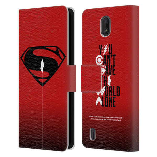 Justice League Movie Superman Logo Art Red And Black Flight Leather Book Wallet Case Cover For Nokia C01 Plus/C1 2nd Edition