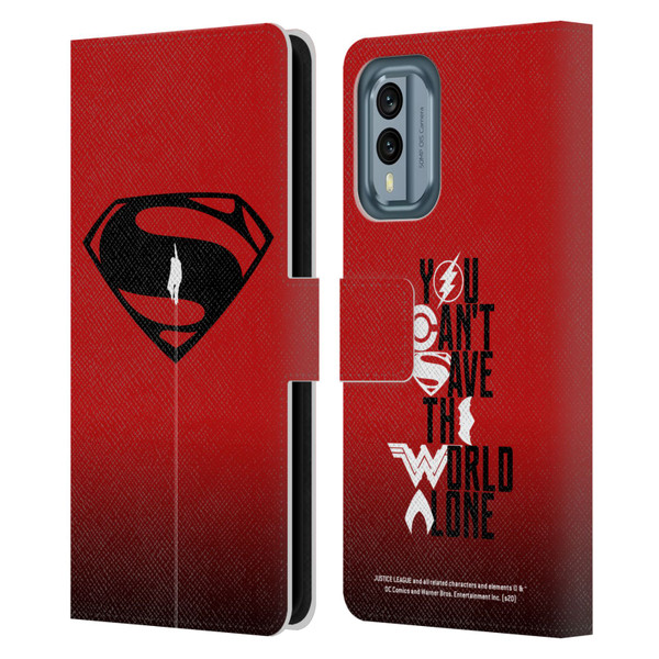 Justice League Movie Superman Logo Art Red And Black Flight Leather Book Wallet Case Cover For Nokia X30