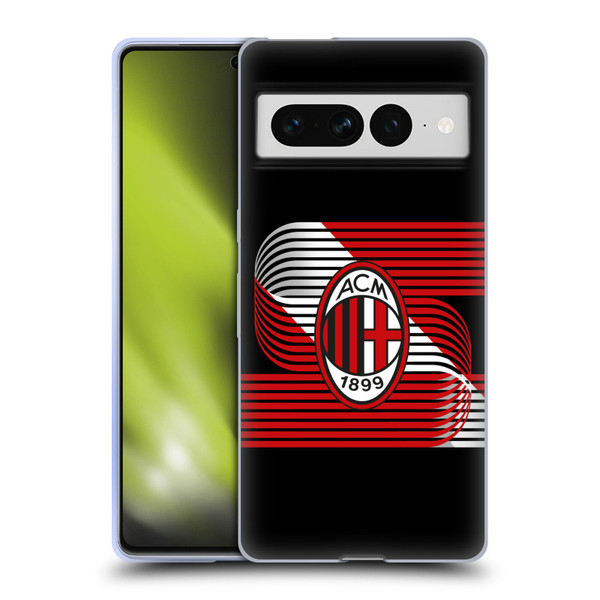 AC Milan Crest Patterns Diagonal Soft Gel Case for Google Pixel 7 Pro