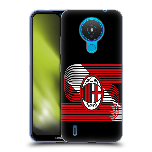 AC Milan Crest Patterns Diagonal Soft Gel Case for Nokia 1.4