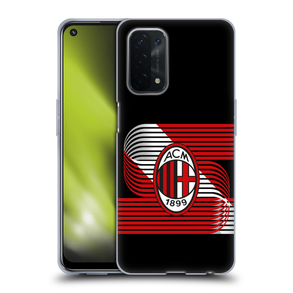 AC Milan Crest Patterns Diagonal Soft Gel Case for OPPO A54 5G