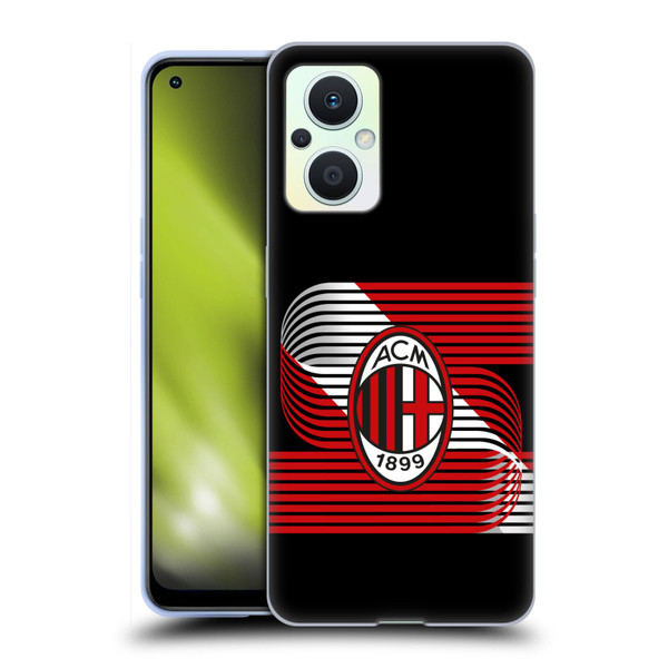 AC Milan Crest Patterns Diagonal Soft Gel Case for OPPO Reno8 Lite