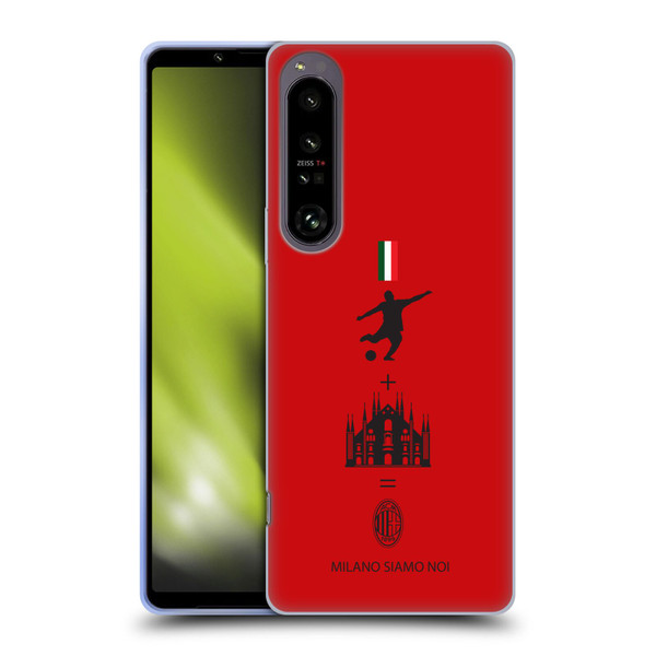 AC Milan Crest Patterns Red Soft Gel Case for Sony Xperia 1 IV