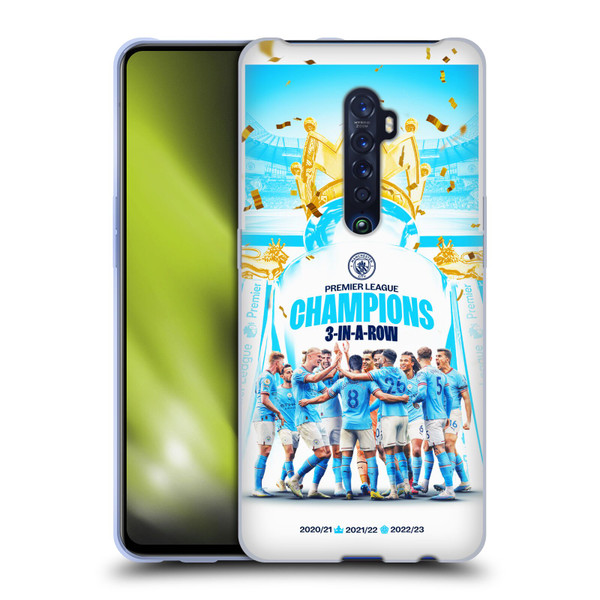 Manchester City Man City FC 2023 Champions Team Poster Soft Gel Case for OPPO Reno 2