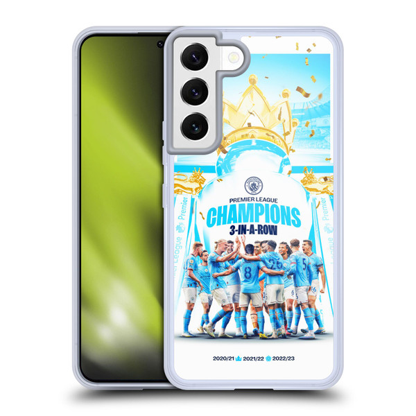 Manchester City Man City FC 2023 Champions Team Poster Soft Gel Case for Samsung Galaxy S22 5G