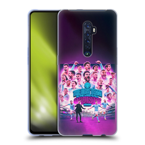 Manchester City Man City FC 2023 Champions of Europe Team Graphics Soft Gel Case for OPPO Reno 2