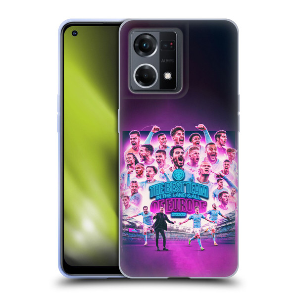 Manchester City Man City FC 2023 Champions of Europe Team Graphics Soft Gel Case for OPPO Reno8 4G