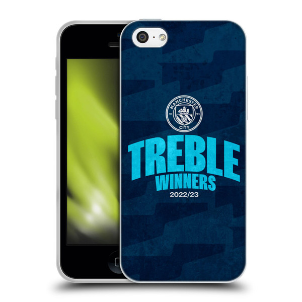 Manchester City Man City FC 2023 Treble Winners Graphics Soft Gel Case for Apple iPhone 5c