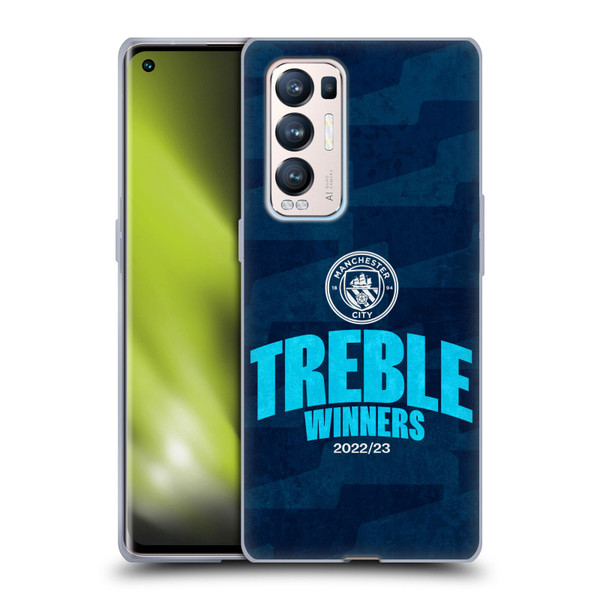 Manchester City Man City FC 2023 Treble Winners Graphics Soft Gel Case for OPPO Find X3 Neo / Reno5 Pro+ 5G