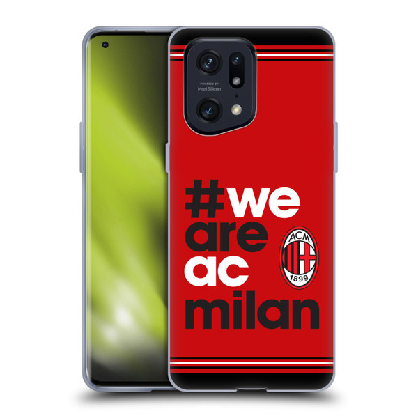 AC Milan Crest Stripes Soft Gel Case for OPPO Find X5 Pro