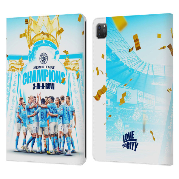 Manchester City Man City FC 2023 Champions Team Poster Leather Book Wallet Case Cover For Apple iPad Pro 11 2020 / 2021 / 2022