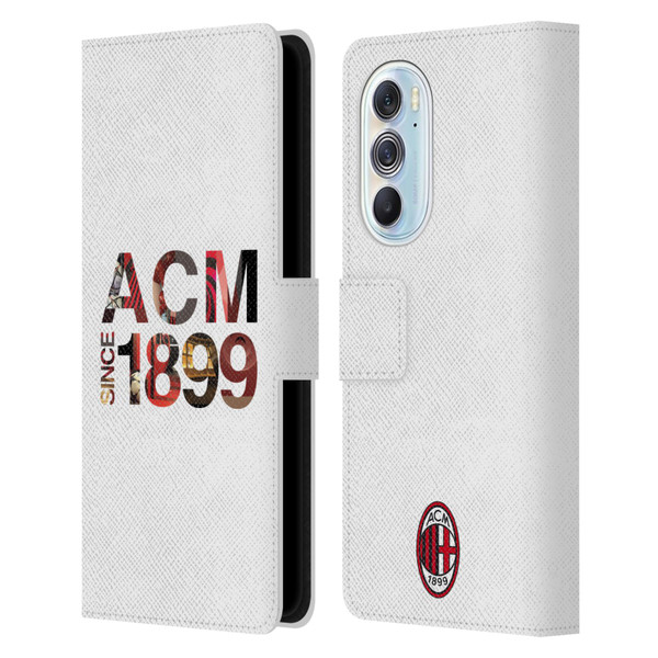AC Milan Adults 1899 Leather Book Wallet Case Cover For Motorola Edge X30