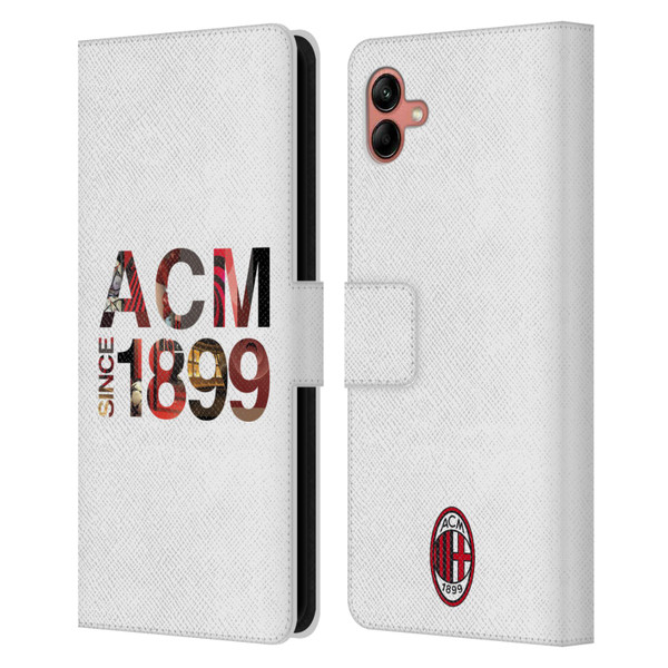 AC Milan Adults 1899 Leather Book Wallet Case Cover For Samsung Galaxy A04 (2022)