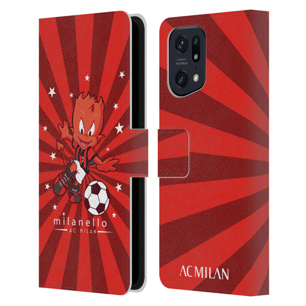 AC Milan Children Milanello 2 Leather Book Wallet Case Cover For OPPO Find X5