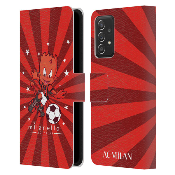 AC Milan Children Milanello 2 Leather Book Wallet Case Cover For Samsung Galaxy A52 / A52s / 5G (2021)