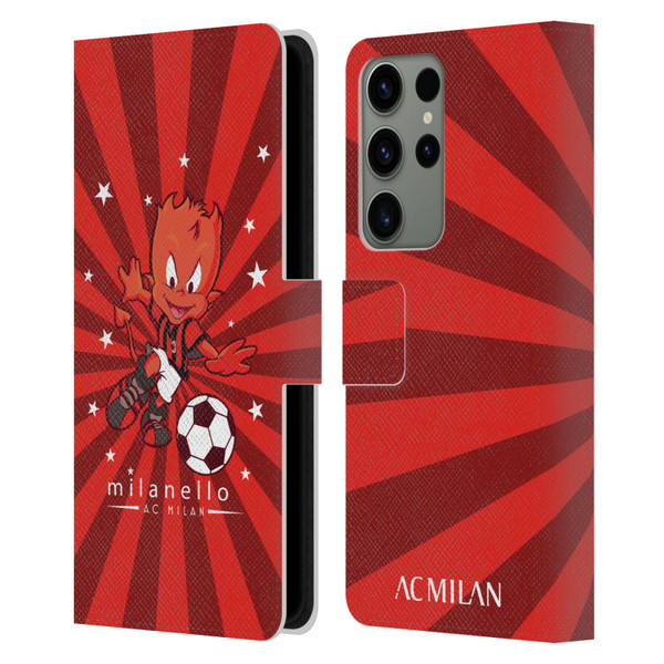AC Milan Children Milanello 2 Leather Book Wallet Case Cover For Samsung Galaxy S23 Ultra 5G