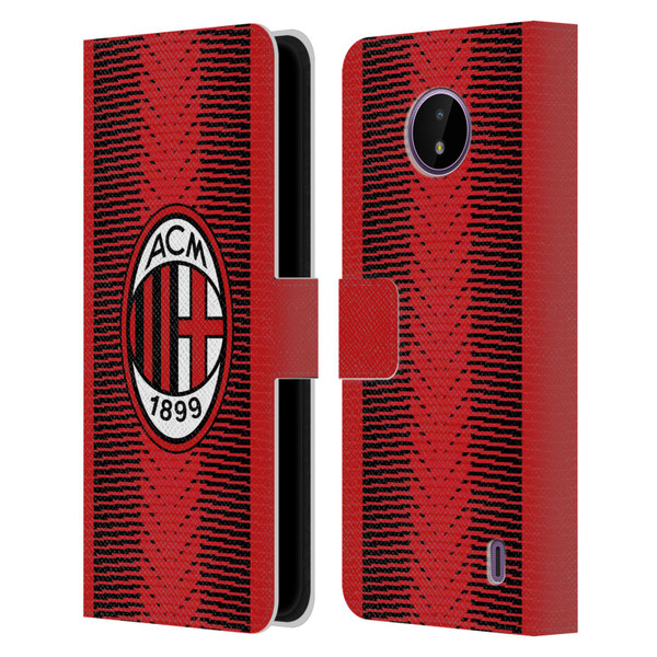 AC Milan 2023/24 Crest Kit Home Leather Book Wallet Case Cover For Nokia C10 / C20
