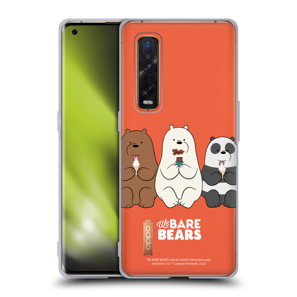 We Bare Bears Character Art Group 2 Soft Gel Case for OPPO Find X2 Pro 5G