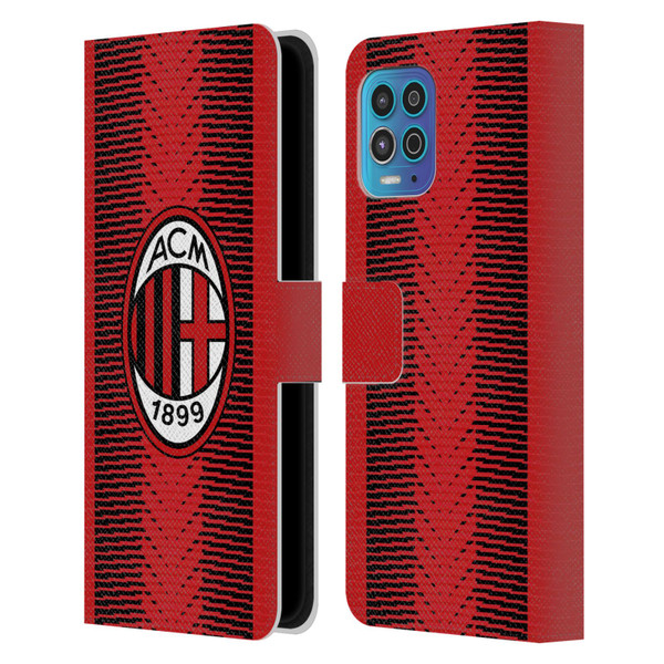 AC Milan 2023/24 Crest Kit Home Leather Book Wallet Case Cover For Motorola Moto G100