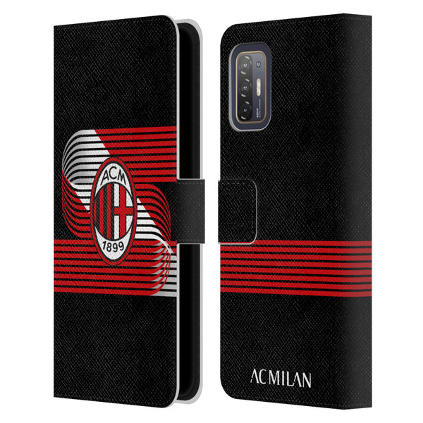 AC Milan Crest Patterns Diagonal Leather Book Wallet Case Cover For HTC Desire 21 Pro 5G