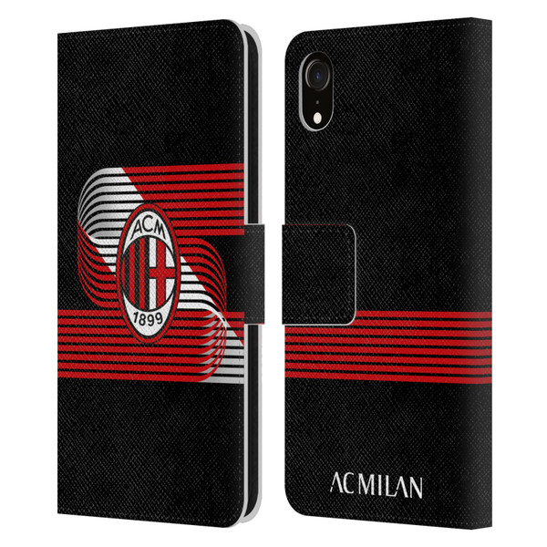 AC Milan Crest Patterns Diagonal Leather Book Wallet Case Cover For Apple iPhone XR