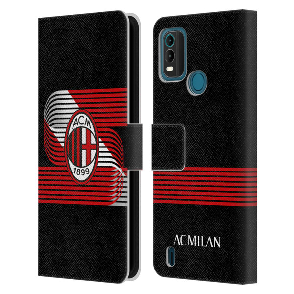 AC Milan Crest Patterns Diagonal Leather Book Wallet Case Cover For Nokia G11 Plus
