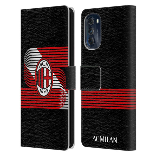 AC Milan Crest Patterns Diagonal Leather Book Wallet Case Cover For Motorola Moto G (2022)