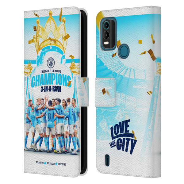 Manchester City Man City FC 2023 Champions Team Poster Leather Book Wallet Case Cover For Nokia G11 Plus
