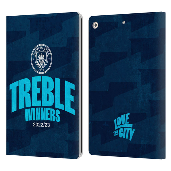 Manchester City Man City FC 2023 Treble Winners Graphics Leather Book Wallet Case Cover For Apple iPad 10.2 2019/2020/2021