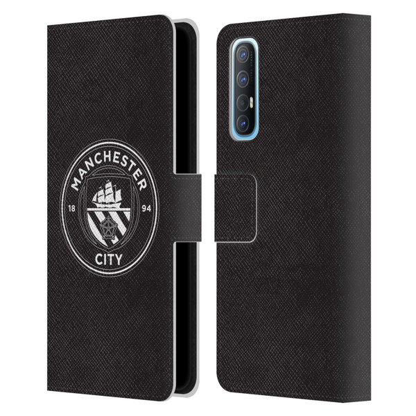 Manchester City Man City FC Badge Black White Mono Leather Book Wallet Case Cover For OPPO Find X2 Neo 5G