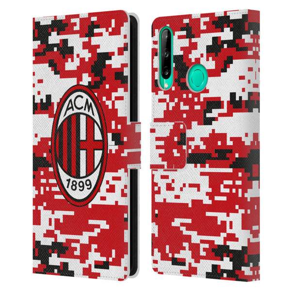 AC Milan Crest Patterns Digital Camouflage Leather Book Wallet Case Cover For Huawei P40 lite E