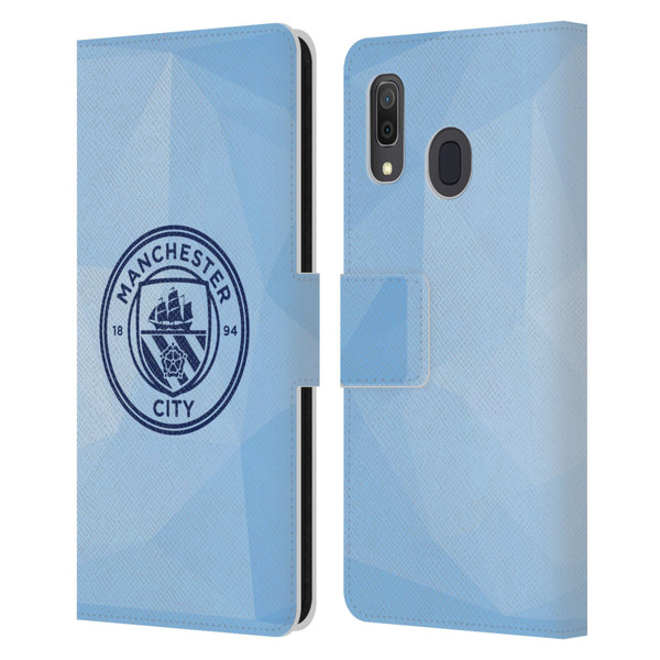Manchester City Man City FC Badge Geometric Blue Obsidian Mono Leather Book Wallet Case Cover For Samsung Galaxy A33 5G (2022)
