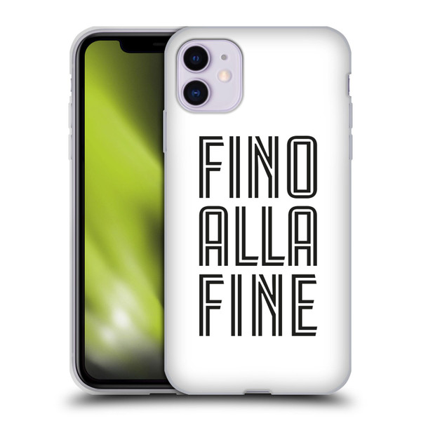 Juventus Football Club Type Fino Alla Fine White Soft Gel Case for Apple iPhone 11