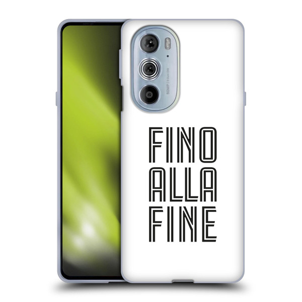 Juventus Football Club Type Fino Alla Fine White Soft Gel Case for Motorola Edge X30
