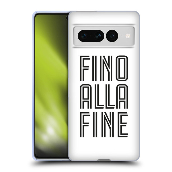 Juventus Football Club Type Fino Alla Fine White Soft Gel Case for Google Pixel 7 Pro